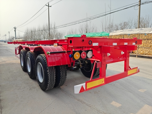 Leaf Spring Suspension 3 Achsen Skelett Halbanhänger für 40 Fuß Schiff Container