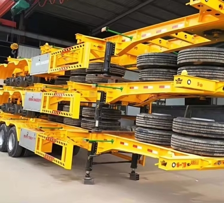 40ft 45t Skeleton Truck Halbcontainer Fahrgestell Anhänger mit 12 Reifen
