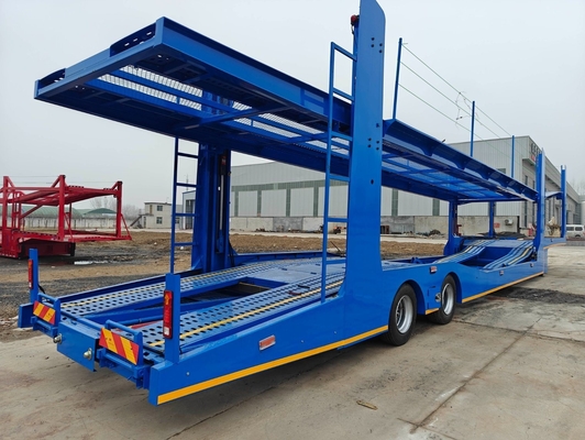 Stahlmechanische Aufhängung 2-3 Achsen Transporttraktor Schleppmaschine Doppeldeckfahrzeugträger Anhänger für 6/8/10 Autos Transport