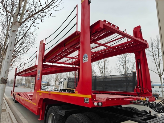 Stahlmechanische Aufhängung 2-3 Achsen Transporttraktor Schleppmaschine Doppeldeckfahrzeugträger Anhänger für 6/8/10 Autos Transport
