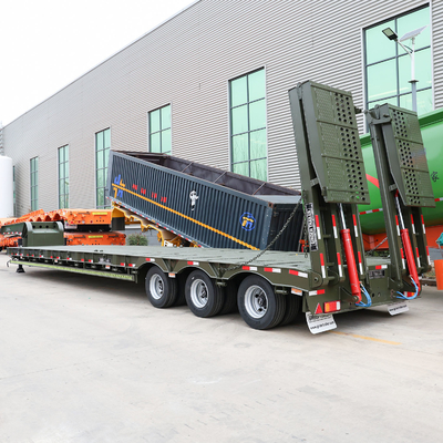 Semi-Truck-Anhänger mit niedrigem Lager mit Dreieck-/Doppelmünzenreifen und Flachbettbehälter