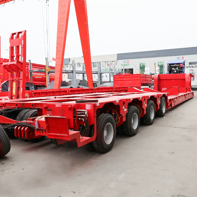 Flachbett 80 Tonnen Schwerlast-Lowloader/Lowbed/Lowboy-Lowbett-Anhänger Lkw Semi-Anhänger