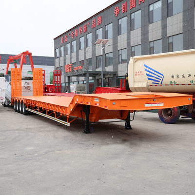 Flachbett 80 Tonnen Schwerlast-Lowloader/Lowbed/Lowboy-Lowbett-Anhänger Lkw Semi-Anhänger