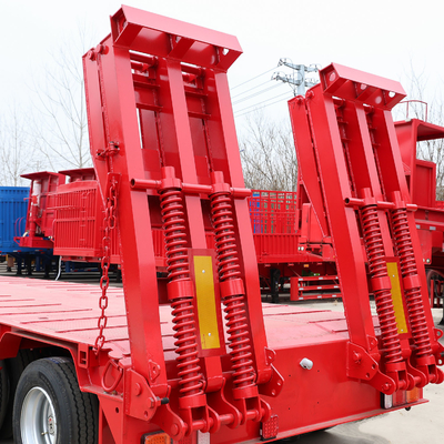 40t 50t 60t 100t Gänsehals Lowboy Niedrigbett Semi-Anhänger Abmessungen Niedrigbett Lkw-Anhänger