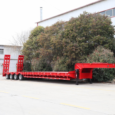 40t 50t 60t 100t Gänsehals Lowboy Niedrigbett Semi-Anhänger Abmessungen Niedrigbett Lkw-Anhänger