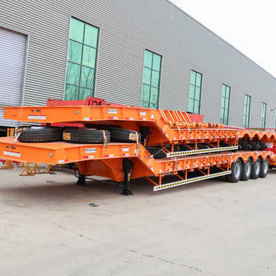 80 Tonnen schwerer Transport-Low-Loader-Anhänger mit 2240 mm Lauffläche und 4 Achsen