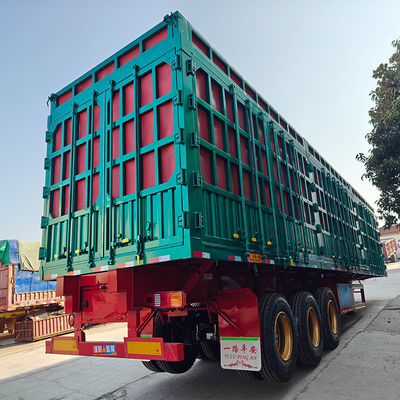 3-Achsler 40-100 Tonnen Schüttguttransport Zaun Semi-Anhänger mit Selbstdumpingfunktion