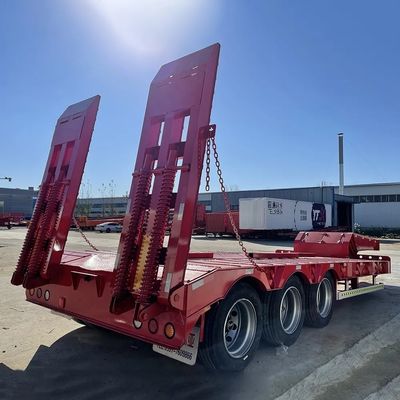 3 Achsen 50t 12 Räder Niederbett Semi-Anhänger Doppelmünzen Reifen 13000x2500-3000x1650mm