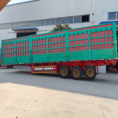 3 / 4 Achsen 30 T 60 Tonnen Flachbett Drop Seitenwand Fracht Transport Zaun Halbanhänger einfach