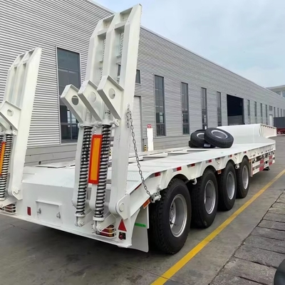12 Reifen Schwerlastfahrzeug 40FT 3 4 Achse Lowboy Lowbed Semi Trailer