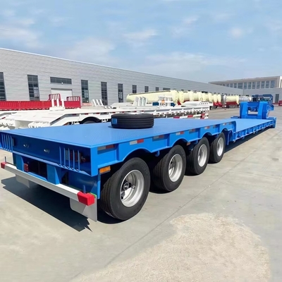 12 Reifen Schwerlastfahrzeug 40FT 3 4 Achse Lowboy Lowbed Semi Trailer